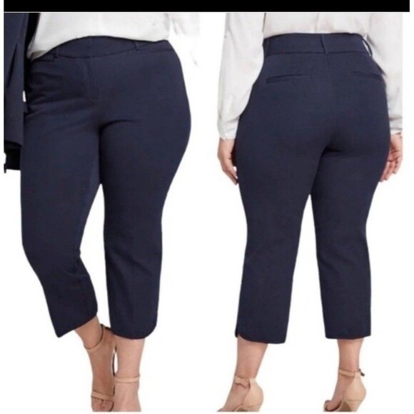 NEW w/ Tags Lane Bryant “The Allie” Black ankle Pants Cropped Sz 18 xxl Slacks - Picture 1 of 11